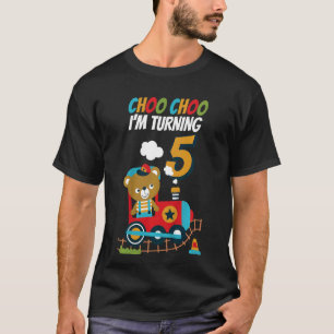 Kids Choo Choo I m Turning 5 Locomotive Train 5. T-Shirt