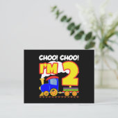 Kids Choo Choo Train 2nd Birthday Choo Choo I'm 2 Postkarte (Stehend Vorderseite)