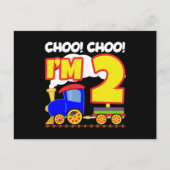 Kids Choo Choo Train 2nd Birthday Choo Choo I'm 2 Postkarte (Vorderseite)