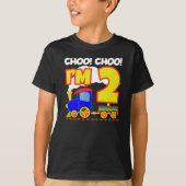 Kids Choo Choo Train 2nd Birthday Choo Choo I'm 2 T-Shirt (Vorderseite)