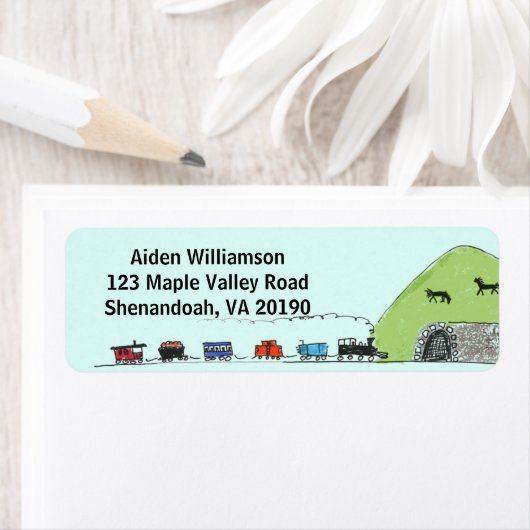 Kids Choo Choo Train Address Labels (Insitu)