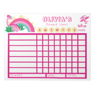 Kids Chore Chart, Personalisierte Dinosaurier Char Notizblock