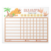 Kids Chore Chart, Personalisierte Dinosaurier Char Notizblock (Vorderseite)