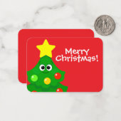 Kids Christmas Cartoon Christmas Tree Mitteilungskarte (Vorderseite/Rückseite Beispiel)