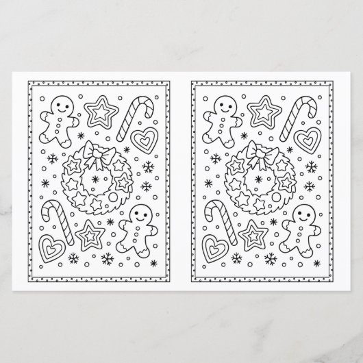 Kids Christmas Coloring Page Christmas Lebkuchen (Vorderseite)