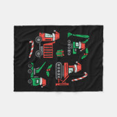 Kids Christmas Construction Vehicles Truck Xmas Bo Fleecedecke (Vorderseite (Horizontal))
