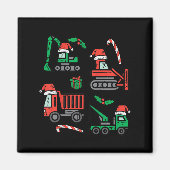 Kids Christmas Construction Vehicles Truck Xmas Bo Magnet (Vorne)
