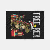 Kids Christmas Dinosaur Tree Rex Xmas Trex Toddler Fleecedecke (Vorderseite (Horizontal))