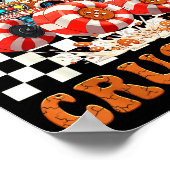 Kids Christmas Gingerbread Candy Cane Crusher Mons Poster (Ecke)