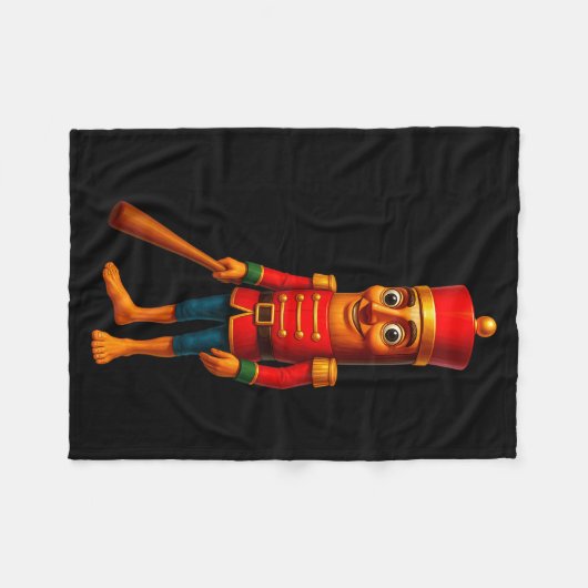 Kids Christmas Pajama Tung Sahur Nutcracker Brainr Fleecedecke (Vorderseite (Horizontal))