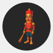 Kids Christmas Pajama Tung Sahur Nutcracker Brainr Runder Aufkleber (Vorderseite)