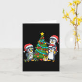 Kids Christmas Penguin Christmas Tree Lights Baubl Karte (Gelbe Blume)