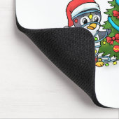 Kids Christmas Penguin Christmas Tree Lights Baubl Mousepad (Ecke)