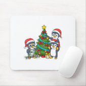Kids Christmas Penguin Christmas Tree Lights Baubl Mousepad (Mit Mouse)