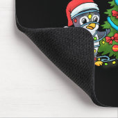 Kids Christmas Penguin Christmas Tree Lights Baubl Mousepad (Ecke)