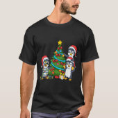 Kids Christmas Penguin Christmas Tree Lights Baubl T-Shirt (Vorderseite)