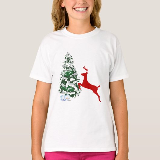 Kids Christmas Reindeer T-Shirt - Fun Holiday Shir (Vorderseite)