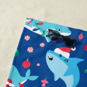 Kids Christmas Shark Narwhal Personalisiert Strandtuch (Beispiel)