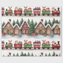 Kids Christmas Wrapping Paper – Toyland and Train  Geschenkpapier