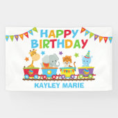 Kids Circus Animal Train Niedliche Geburtstag Part Banner (Horizontal)