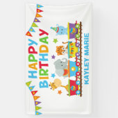 Kids Circus Animal Train Niedliche Geburtstag Part Banner (Vertikal)