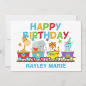 Kids Circus Tiertrainings Niedlicher Geburtstag Karte (Vorderseite)