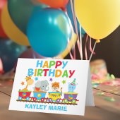 Kids Circus Tiertrainings Niedlicher Geburtstag Karte