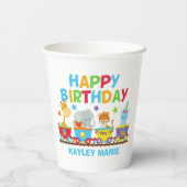 Kids Circus Tiertrainings Niedlicher Geburtstag Pappbecher (Rückseite)