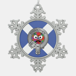 Kids Clan Donnachaidh Wappen & Tartan auf Salreife Schneeflocken Zinn-Ornament