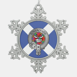 Kids Clan Donnachaidh Wappen & Tartan on Salreifen Schneeflocken Zinn-Ornament