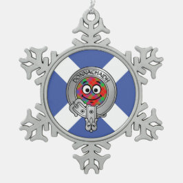 Kids Clan Donnachaidh Wappen & Tartan on Salreifen Schneeflocken Zinn-Ornament
