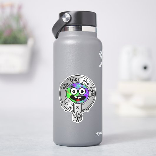 Kids Clan Gunn Wappen & Tartan Sticker (HydroFlask)
