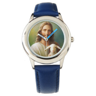 Kids Classic Lederuhr-Jesus Armbanduhr