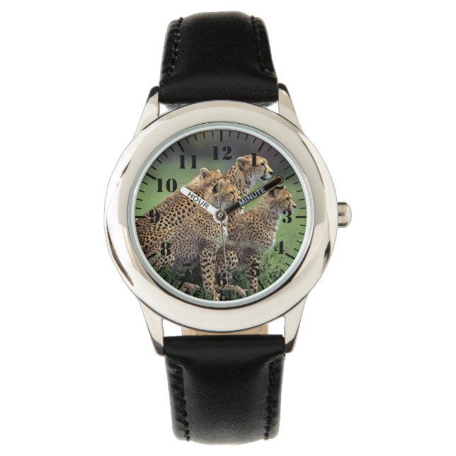 Kids Classic Watch/Wildlife Cheetah's Armbanduhr (Vorderseite)
