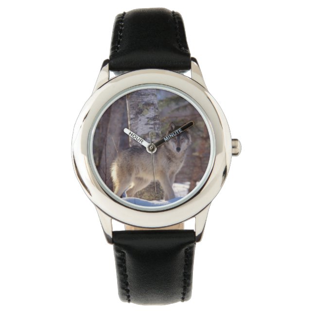 Kids Classic Watch/Wildlife Wolf Armbanduhr (Vorderseite)