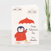 Kids Classroom Cute Penguin Valentine's Day Karte (Vorderseite)