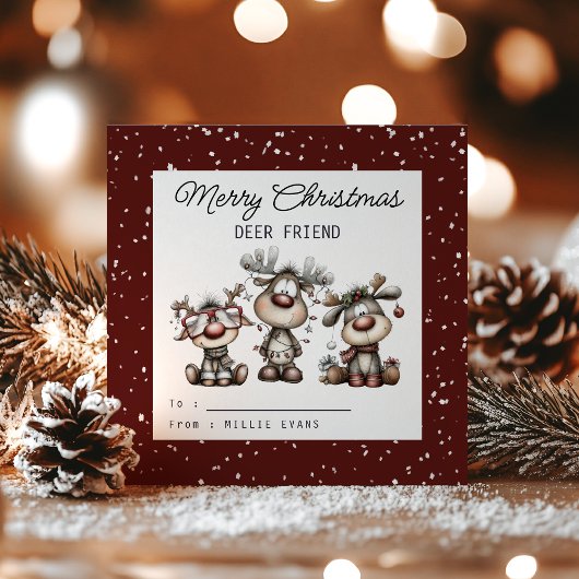 Kids Classroom Deer Themed Feiertagskarte