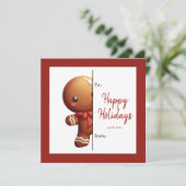 Kids Classroom Personalized Gingerbread Christmas Feiertagskarte (Stehend Vorderseite)