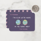 Kids Classroom Valentine Space Friendship Card Mitteilungskarte (Vorderseite/Rückseite Beispiel)