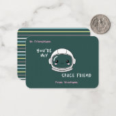 Kids Classroom Valentines Card – Space Theme Mitteilungskarte (Vorderseite/Rückseite Beispiel)