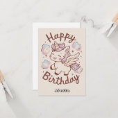Kids Clouds Unicorn Geburtstag Karte (Vorderseite/Rückseite Beispiel)