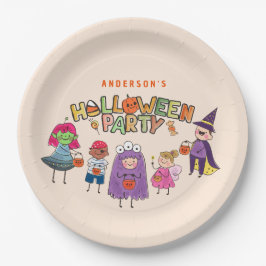 Kids Colorful Halloween Costume Party Pappteller