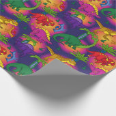 Kids Colorful Niedlich Dinosaurier Muster Geschenkpapier (Ecke)