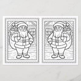Kids Colour Santa Paper Weihnachtskarte Vorlage