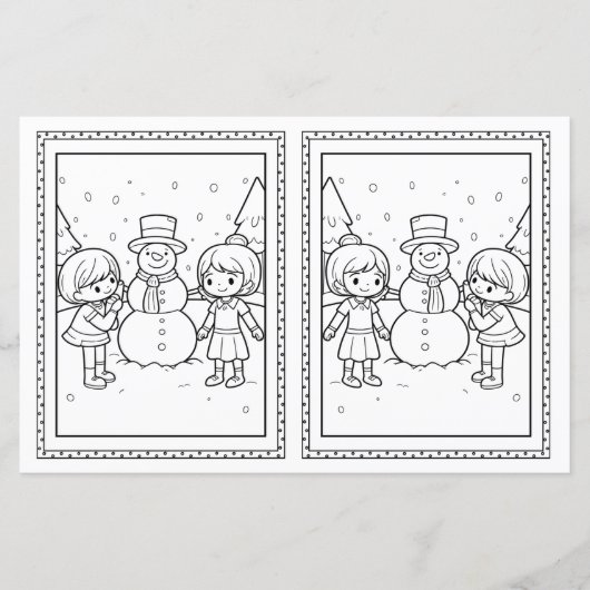 Kids Colour Snowman Paper Weihnachtskarte (Vorderseite)