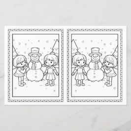 Kids Colour Snowman Paper Weihnachtskarte