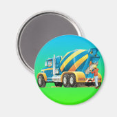 Kids Concrete Mixer Magnet (Vorderseite/Rückseite)