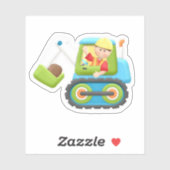 Kids Construction Bulldozer Die Sticker Decal schn (Blatt)