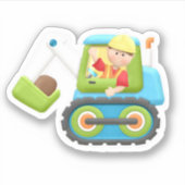 Kids Construction Bulldozer Die Sticker Decal schn (Vorderseite)