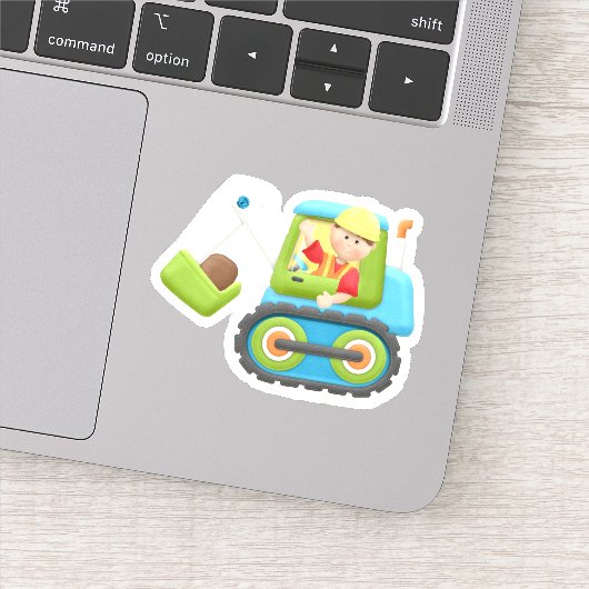 Kids Construction Bulldozer Die Sticker Decal schn (Detail)